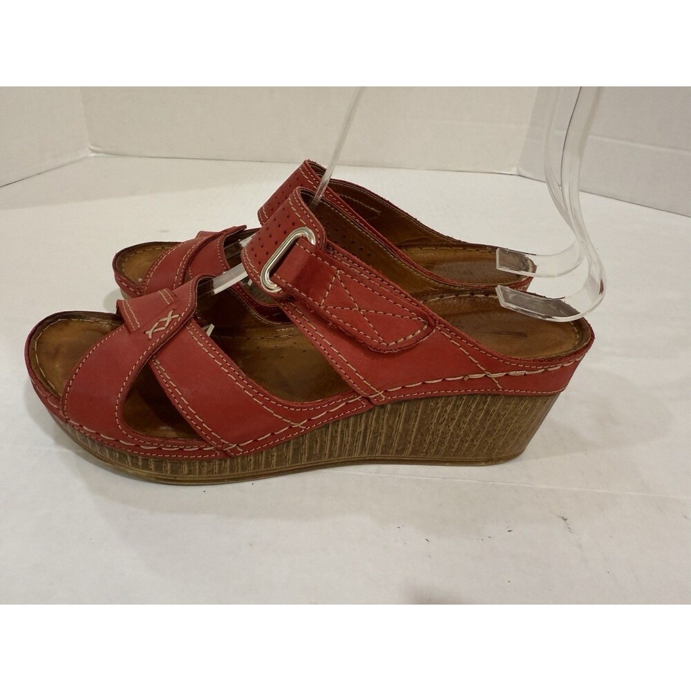 V Italia Mica Natural Genuine Leather Slide on Extra Light Wedge Size 38 - Picture 3 of 9